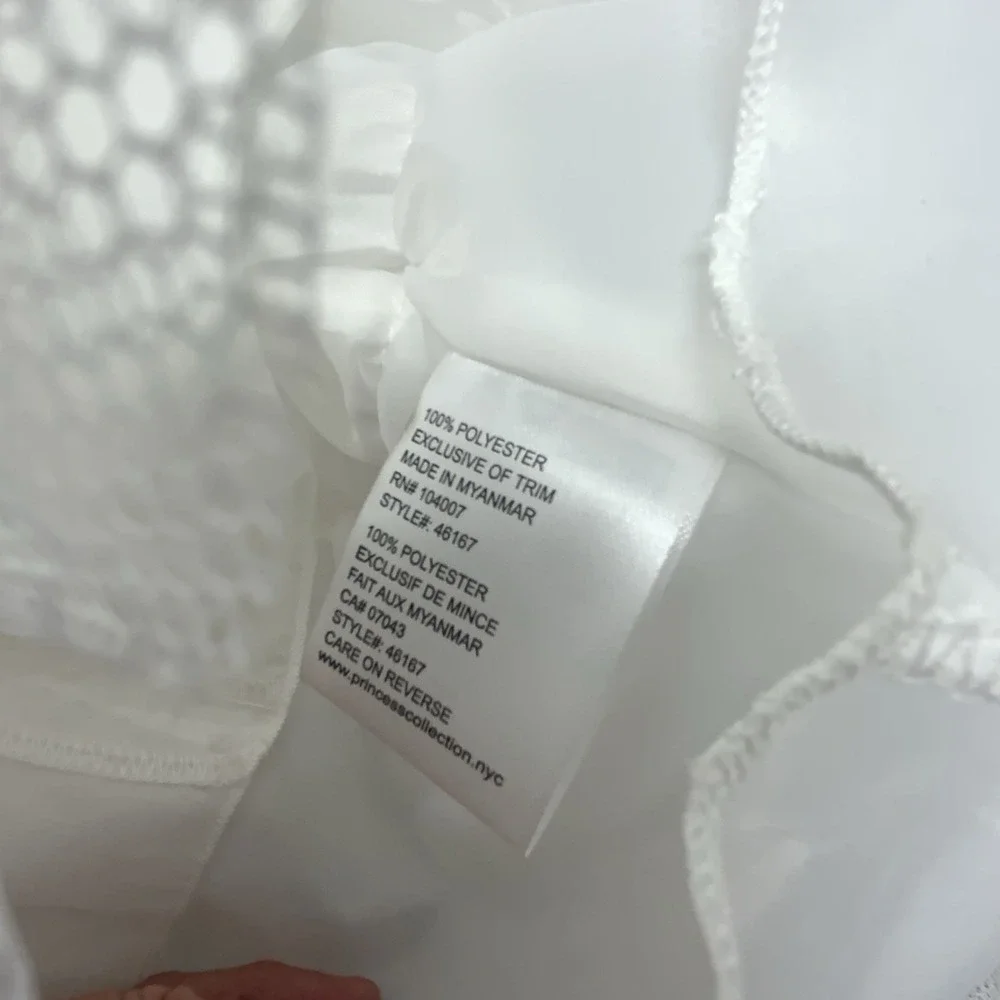 American Princess Girls White Dress‎ With Pearls Lace Crinoline Size 4 Holiday